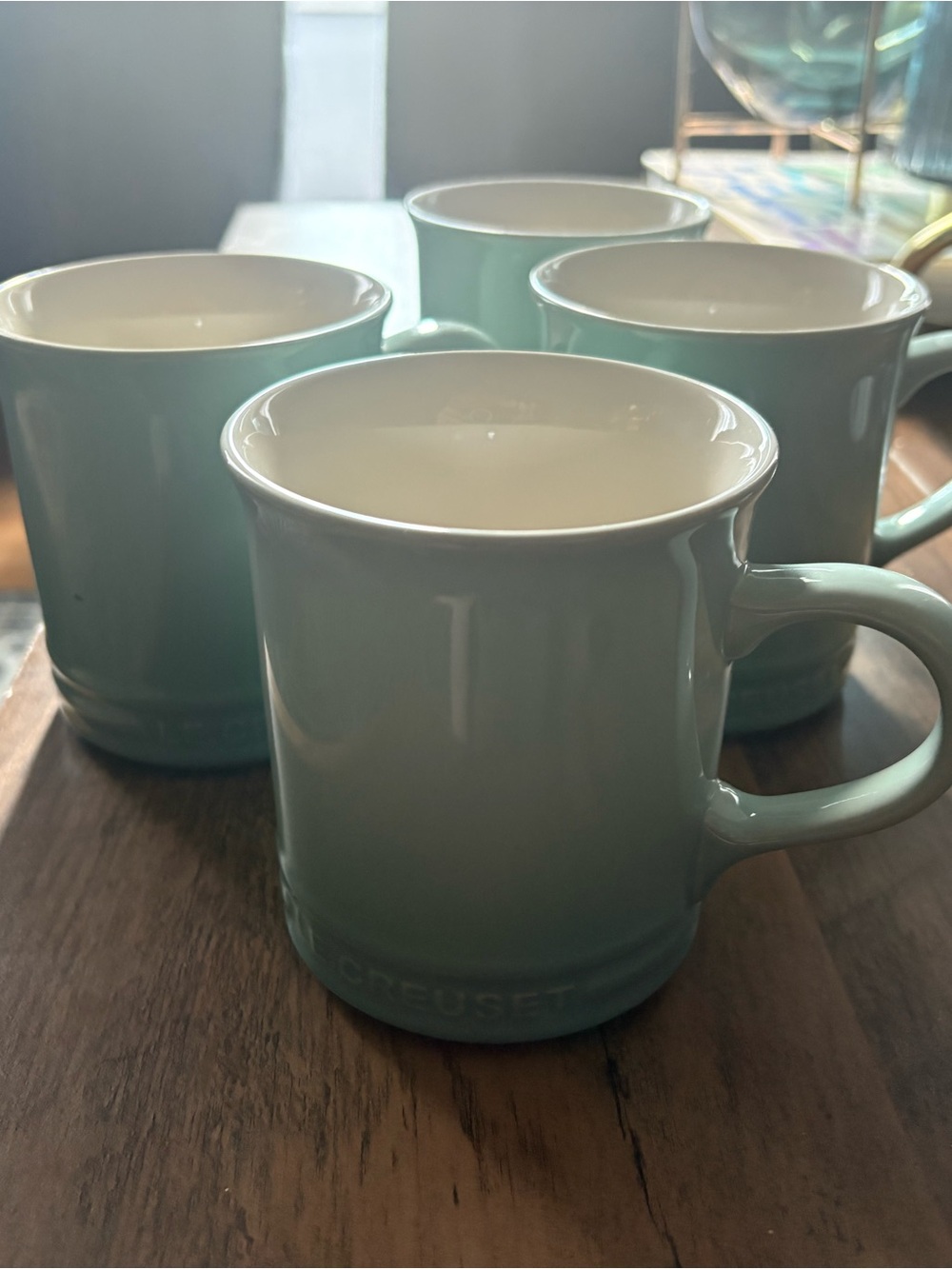 Le Creuset Sea Salt Stoneware Mugs Set of 4